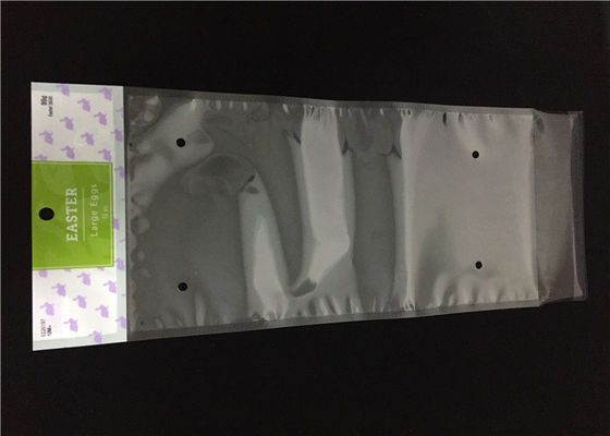CPP Printed Header Bags , OEM Self Sealing Bags With Hang Holes